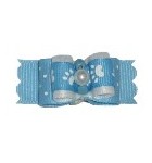 Blue Pawprint Bow