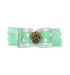 Mint Paw Print Bow