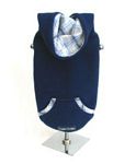 Navy Blue Fleece Hoodie w Trimmed Pocket