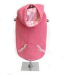 Pink Fleece Hoodie w Trimmed Pocket