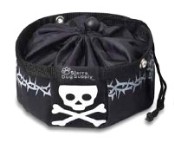 Travel Bowl Black with Skull