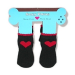 Red Hearts Black Soxy Paws