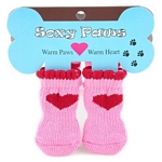 Red Hearts Pink Soxy Paws